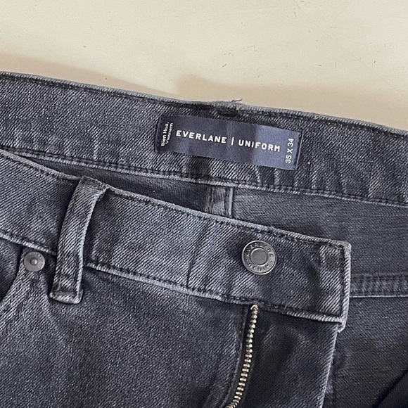 Everlane Uniform Slim Fit Jeans Organic Cotton Stretch Washed Black 35x34 NWOT - Picture 4 of 6